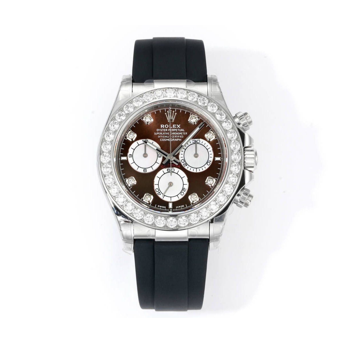 Rolex Men's Automatic Mechanical Movement 100 Meter Water Resistant Dial Watch with Diamonds #75863
