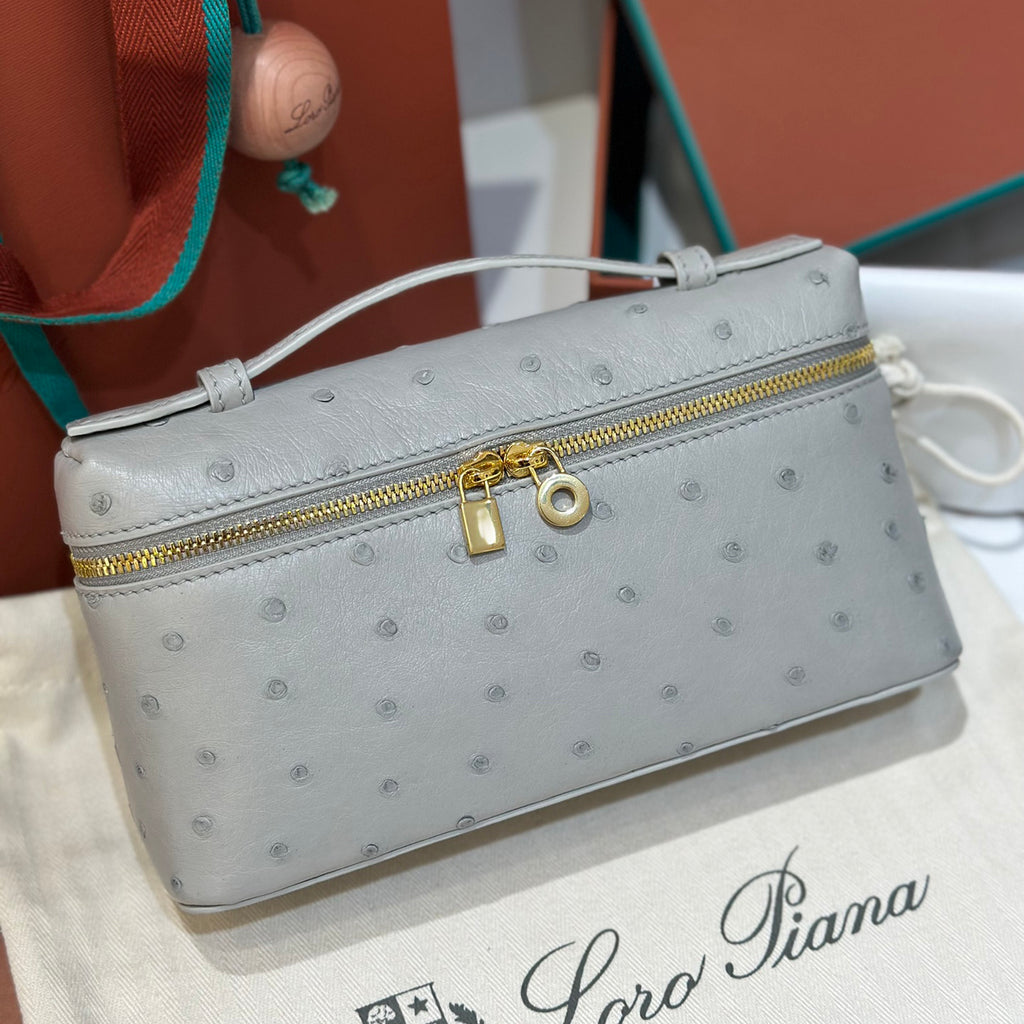 Loro Piana Extra pocket L19 Extra Pocket Women's Solid Color Double Zipper Closure Calfskin Shoulder Bag Bags #75346