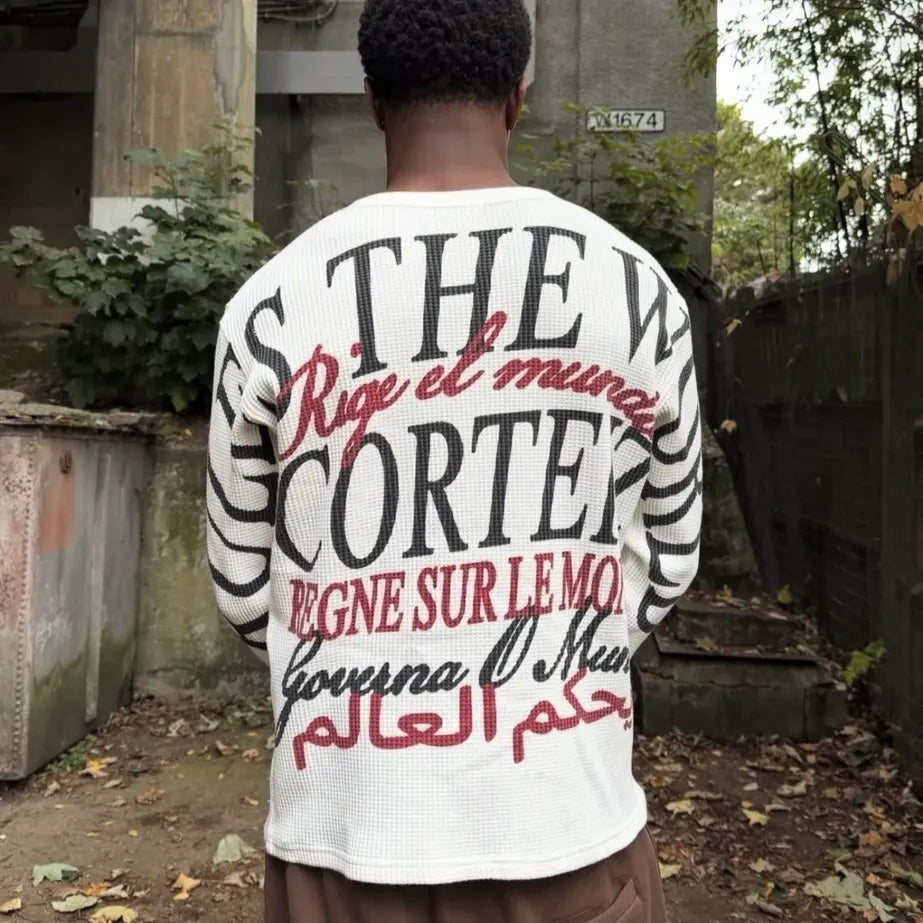 Corteiz Rules The World Long Sleeves T-Shirt Off White