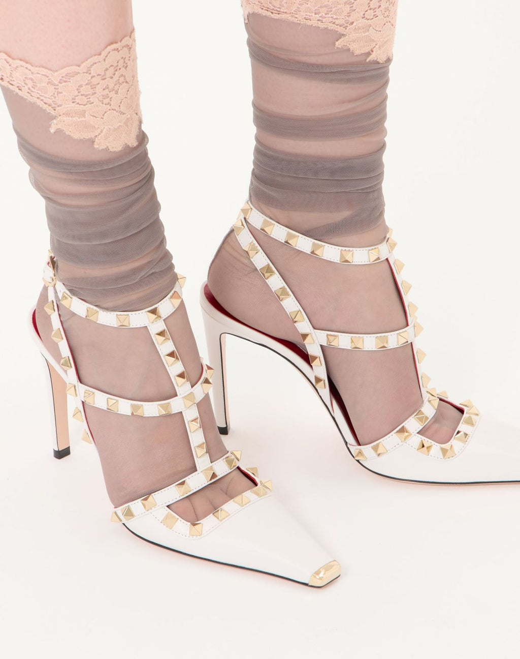 Valentino Rockstud Kidskin Pumps 100mm for Woman #385071
