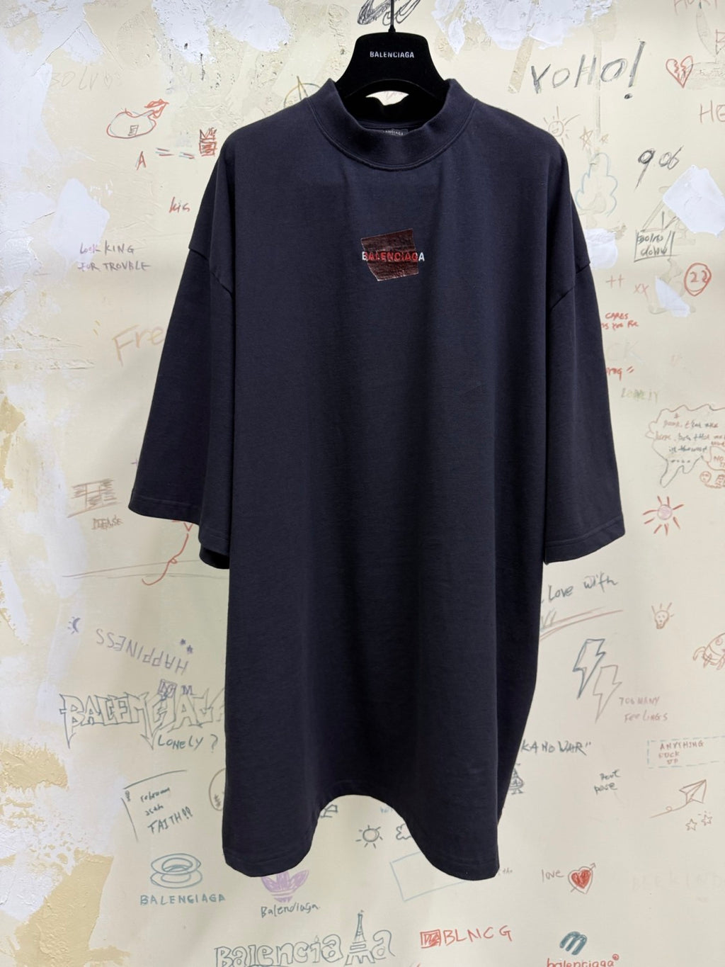 Balenciaga Men's Summer Solid Color Regular Fit Cotton Round Neck Short Sleeve T-Shirt #76633