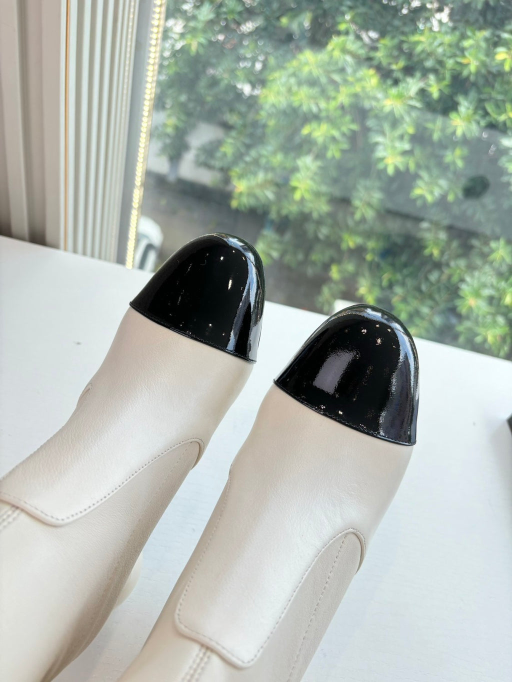 Chanel Women's Fall/winter Fashion Classic Round Toe Sheepskin Double C Oversized Pearl Heel Stretch Mid Calf Boots Long Boots Shoes #78546