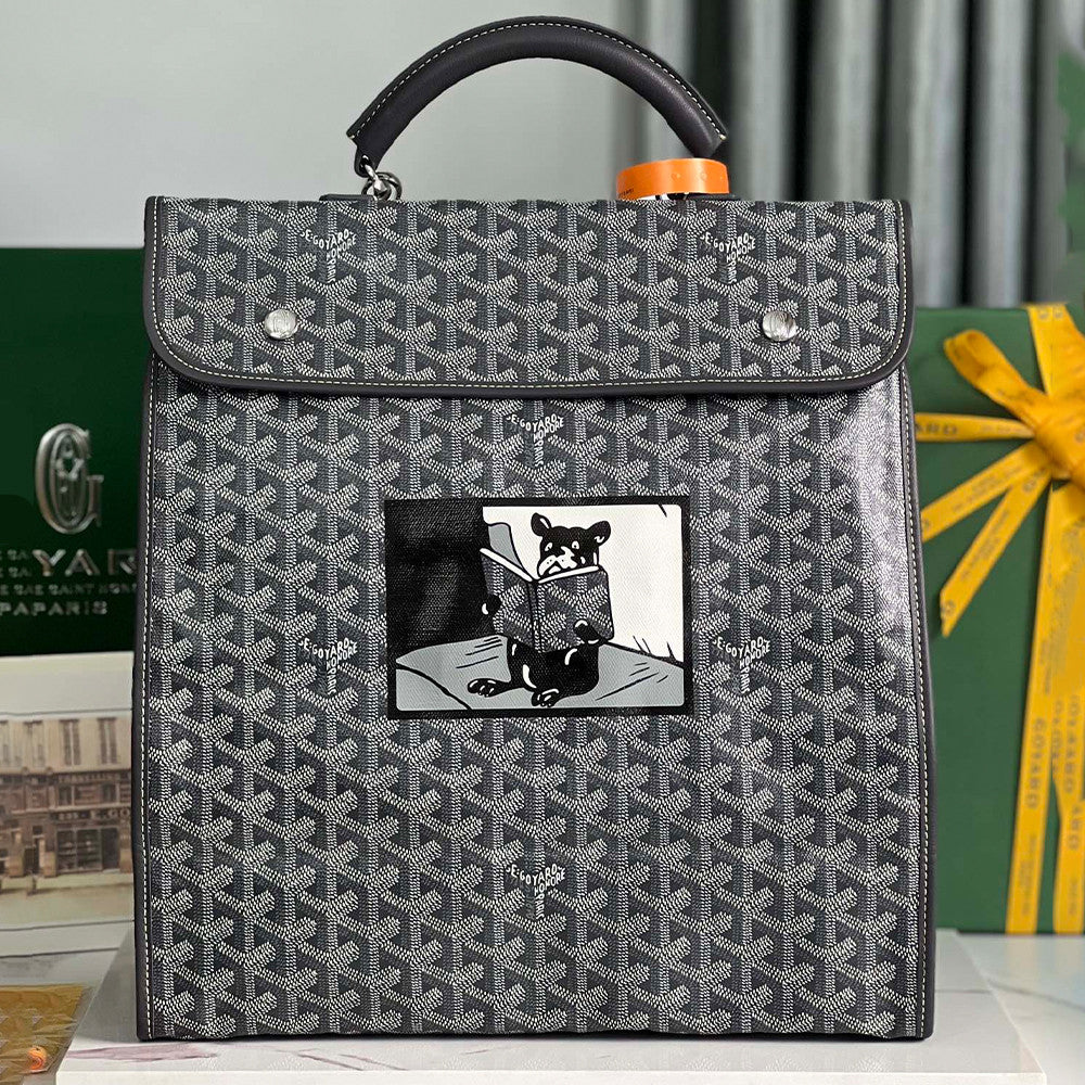 Goyard Saint Leger Backpack: Limited Edition French Bulldog Design Large Briefcase For Fashionable Travel Business And Daily Use Bag Bags #196801