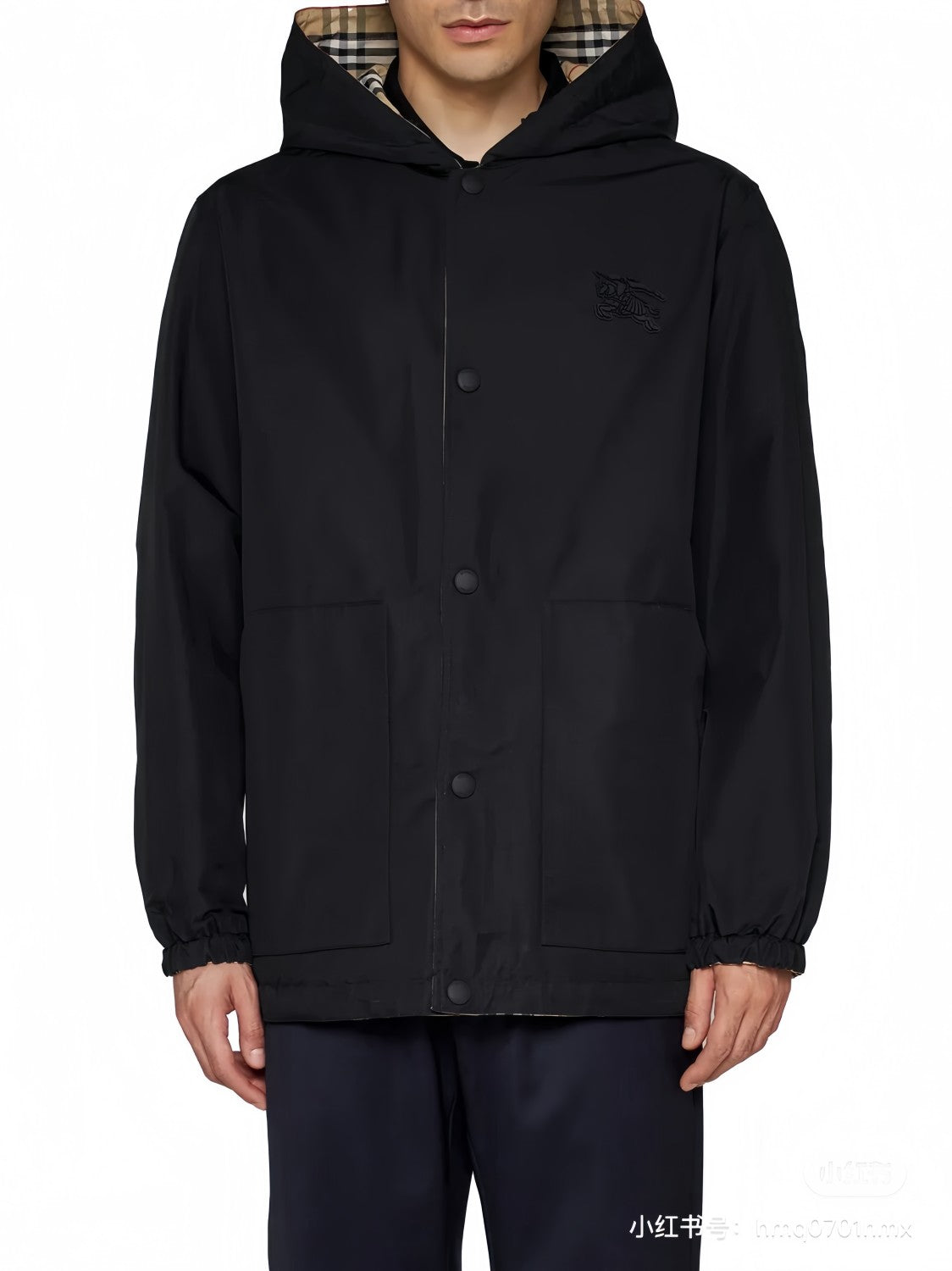 Burberry Men's Autumn and Winter Check Printed Hooded Single Breasted Reversible Jacket #99139