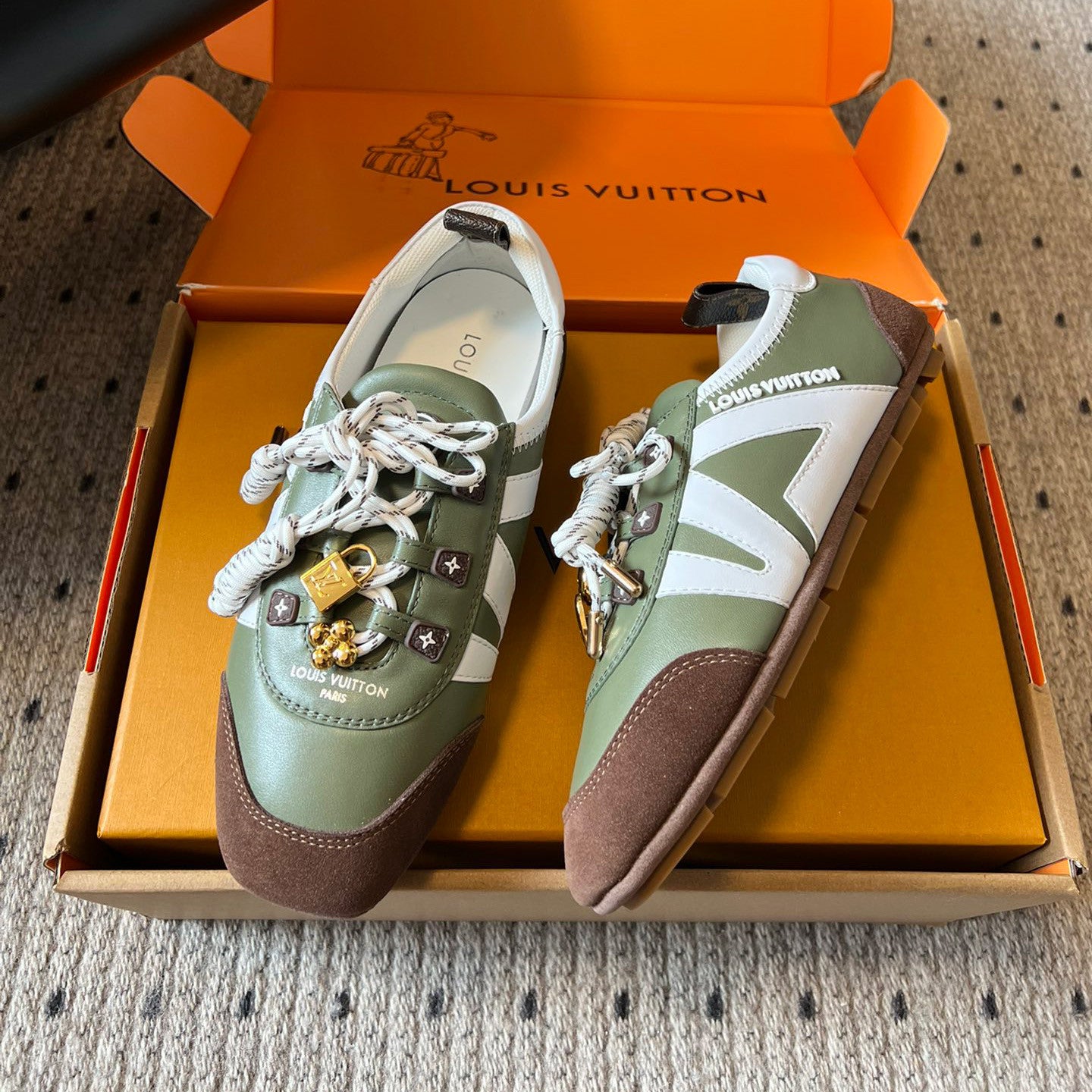 Louis Vuitton LV SNEAKERINA Women's Spring/fall Fashion Casual Round Toe Lace Up Leather Low Top Ballet Style Shoes With Thin Soles Shoes #78176