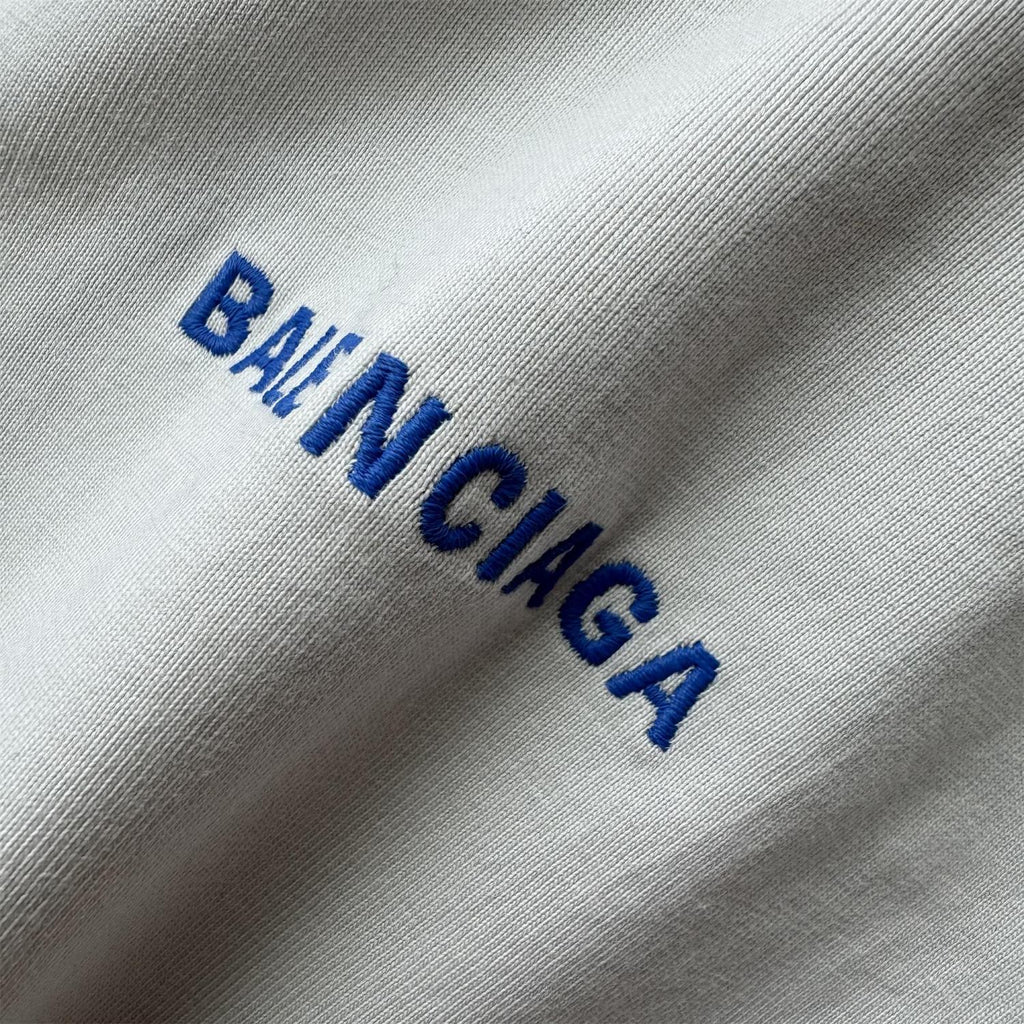 Balenciaga Men's And Women's Summer Solid Color Embroidered Letter Print Cotton Crew Neck Short Sleeve T-shirt #77879