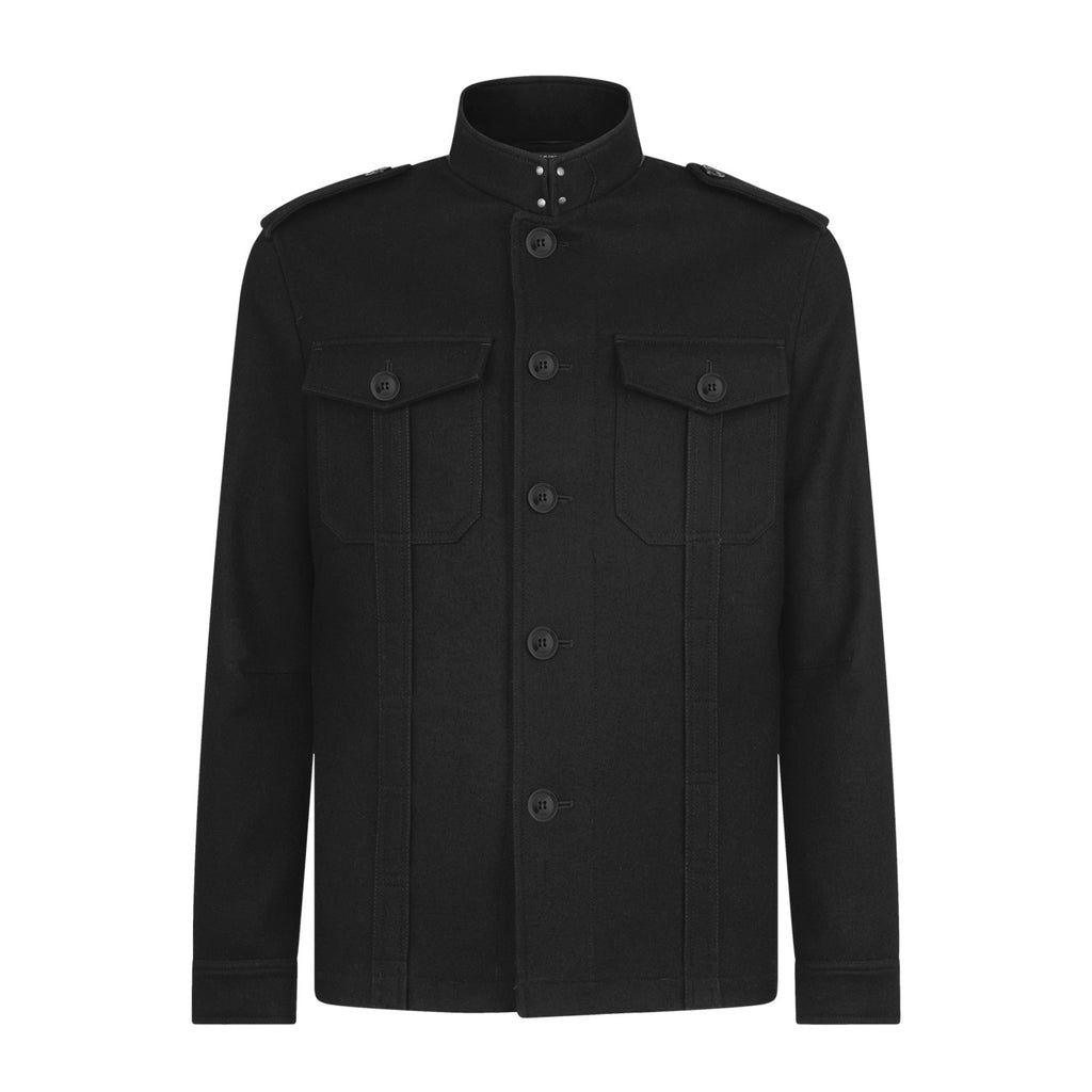 Tom Ford Men's Autumn and Winter Solid Color Standing Lapel Single Breasted Wool Long Sleeve Jacket #74378