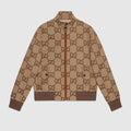 Gucci Men's Spring And Autumn GG Full Print Canvas Long Sleeve Standing Collar Fit Solid Color Jacket #5161