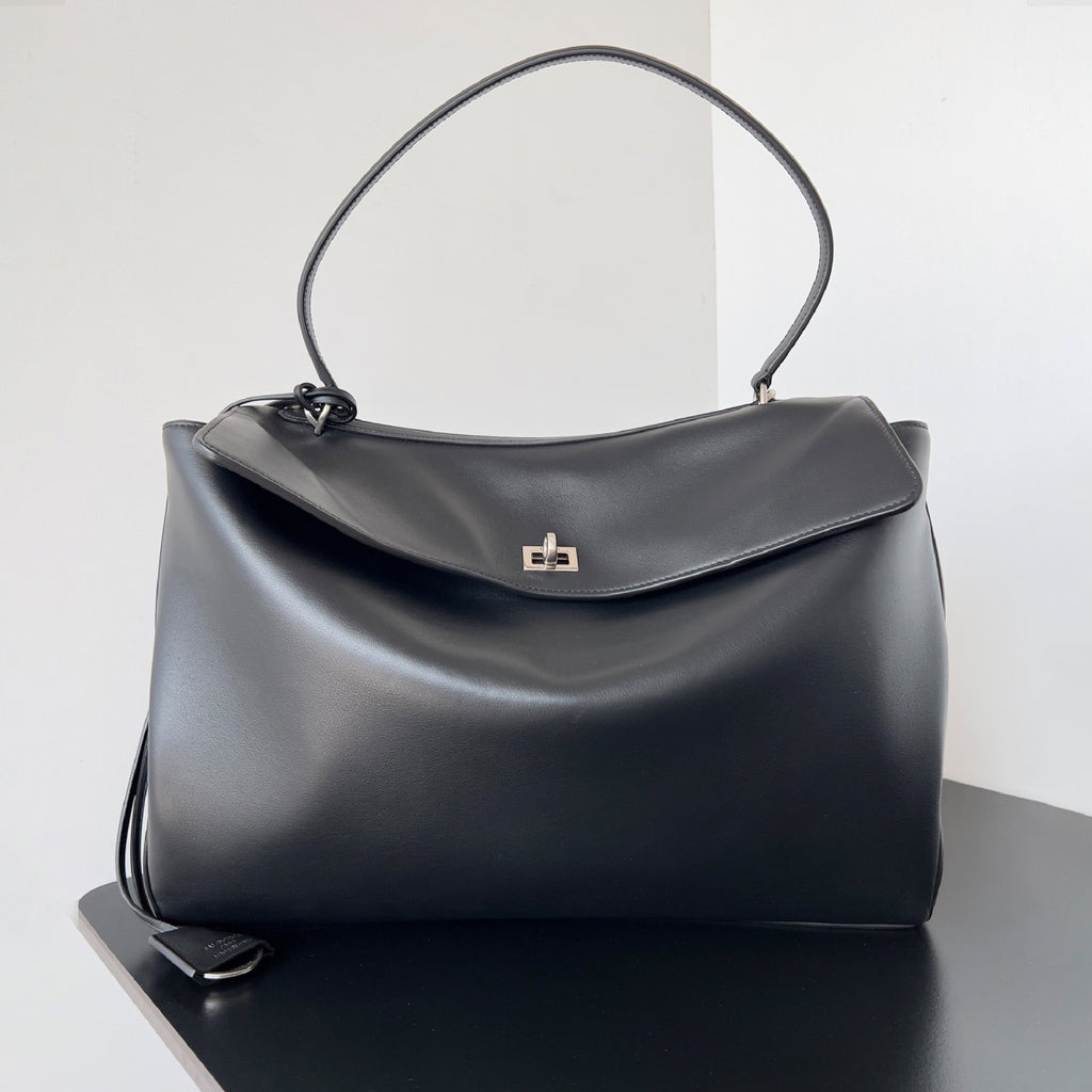 Balenciaga Rodeo Large Handbag Women's Men's Solid Fashion Leather Contour Gold Silver Metal Accessories Bags 7897442AA4V2621 Ngvp #1584