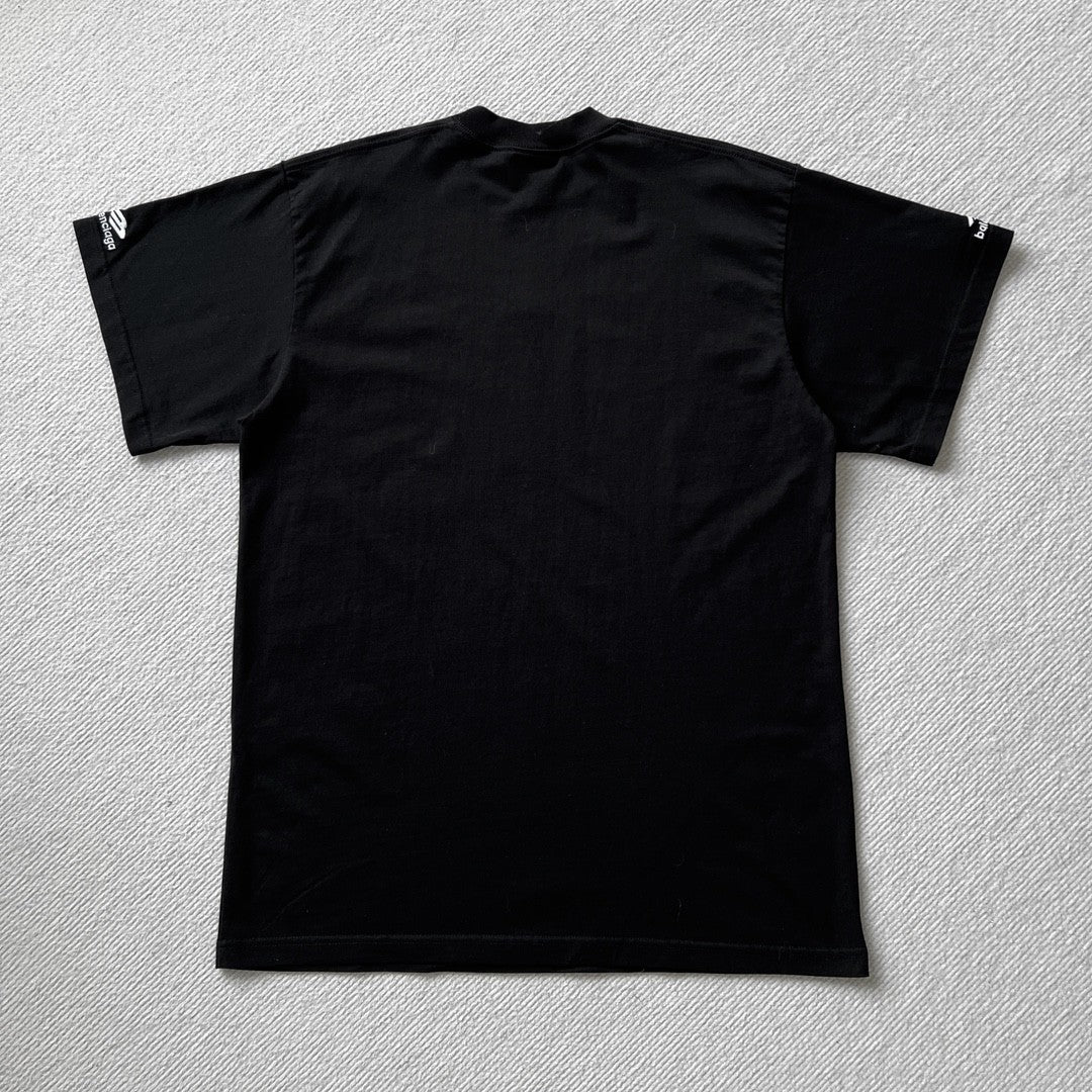 Balenciaga Men's And Women's Summer Solid Color Embroidered Logo Pattern Round Neck Cotton Short Sleeve T-shirt #74262