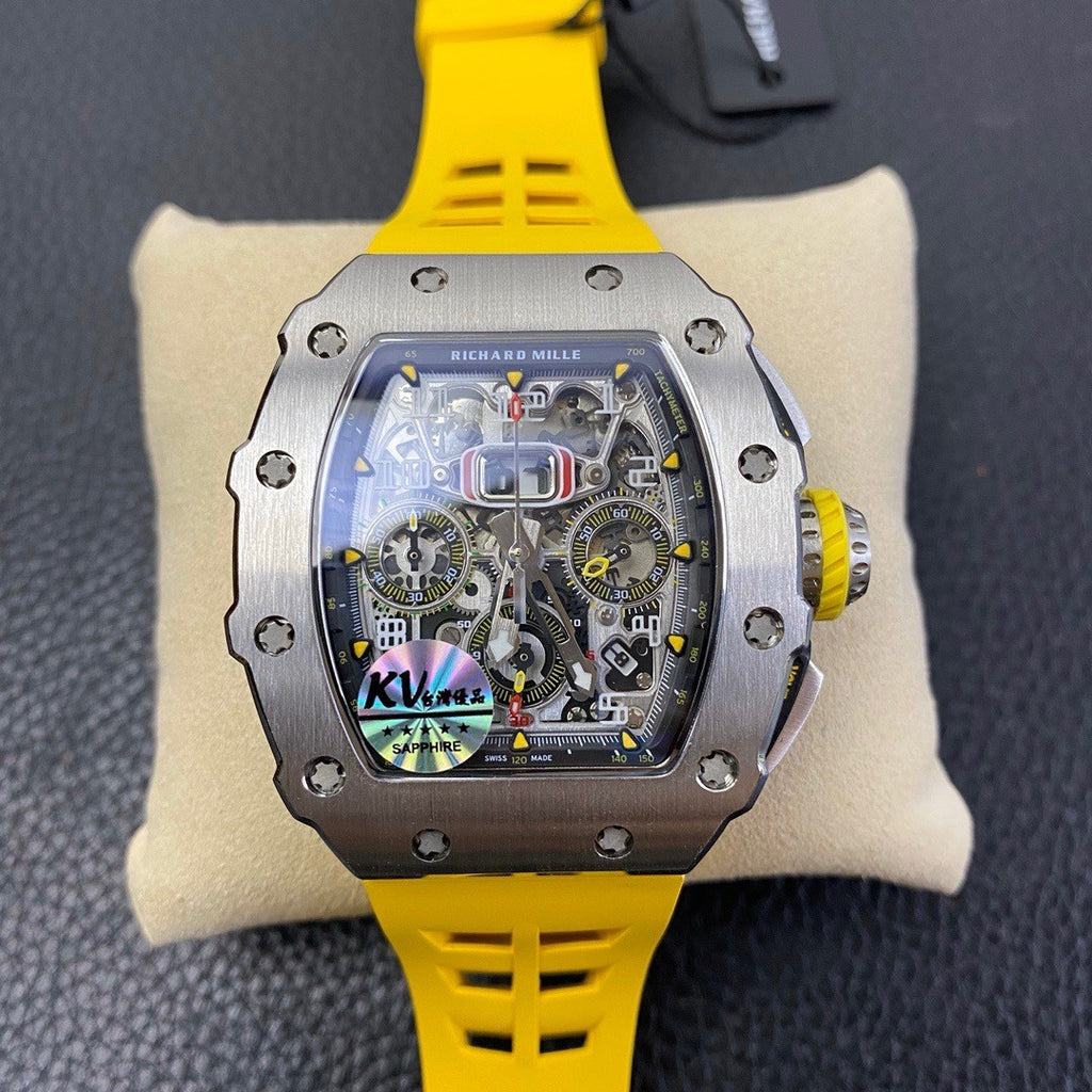 Richard Mille Men's Silicone Strap Skeleton Automatic Mechanical Watch #97797