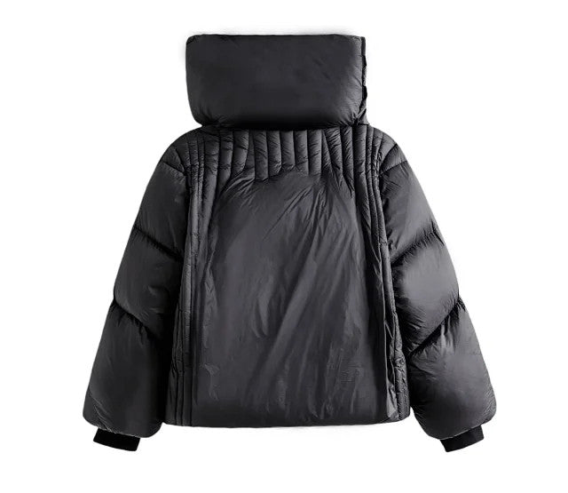 Rick Owens X Moncler Men's Women's Autumn And Winter Dark Ray Down Jacket Neck Collar Padded Down Jacket High Street Trend Zipper Jacket Ngvp #2495