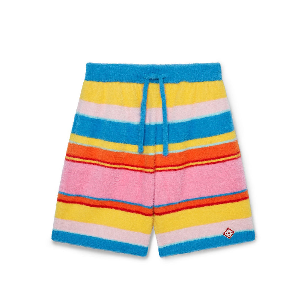 Casablanca Men's and Women's Spring/Autumn Color-block Striped Hooded Zipper Long-sleeved Jacket and Casual Drawstring Shorts Set Suit #77329