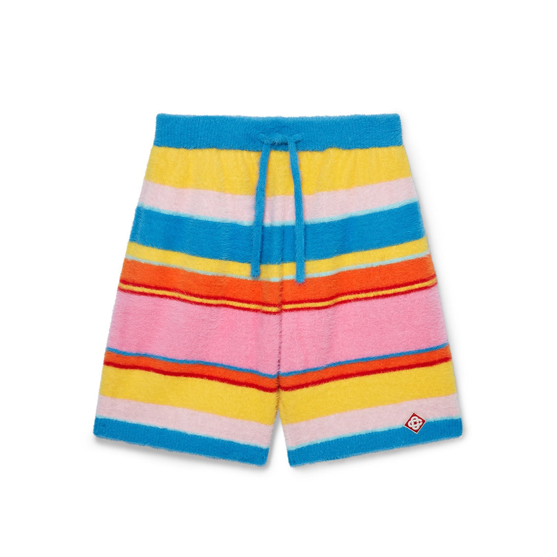 Casablanca Men's and Women's Spring/Autumn Color-block Striped Hooded Zipper Long-sleeved Jacket and Casual Drawstring Shorts Set Suit #77329
