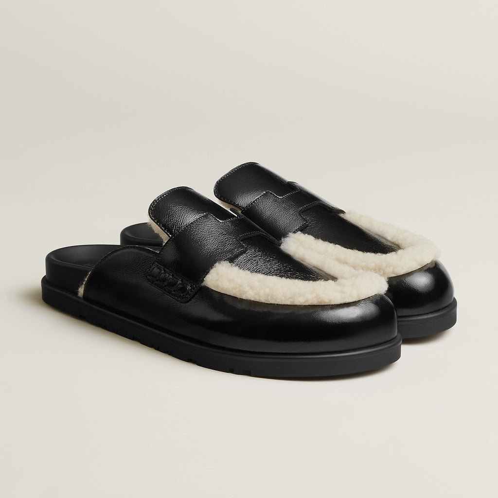 Hermès  Women's Go Mules Leather Round Toe Pumps Birkenstocks #333299