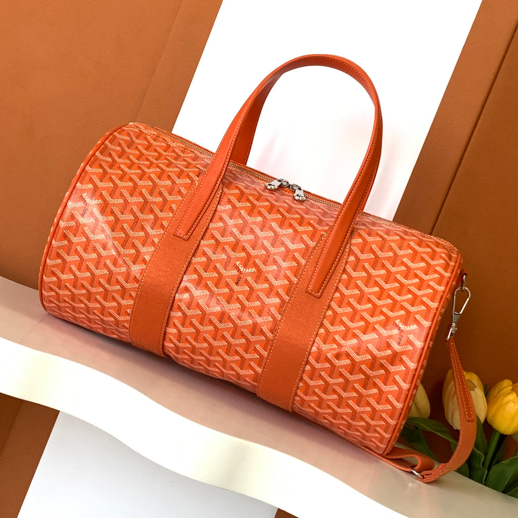 GOYARD Barrel 40 Men's And Women's Logo Printing Canvas Collocation Calf Leather Sports Bag Travel Bags #75143