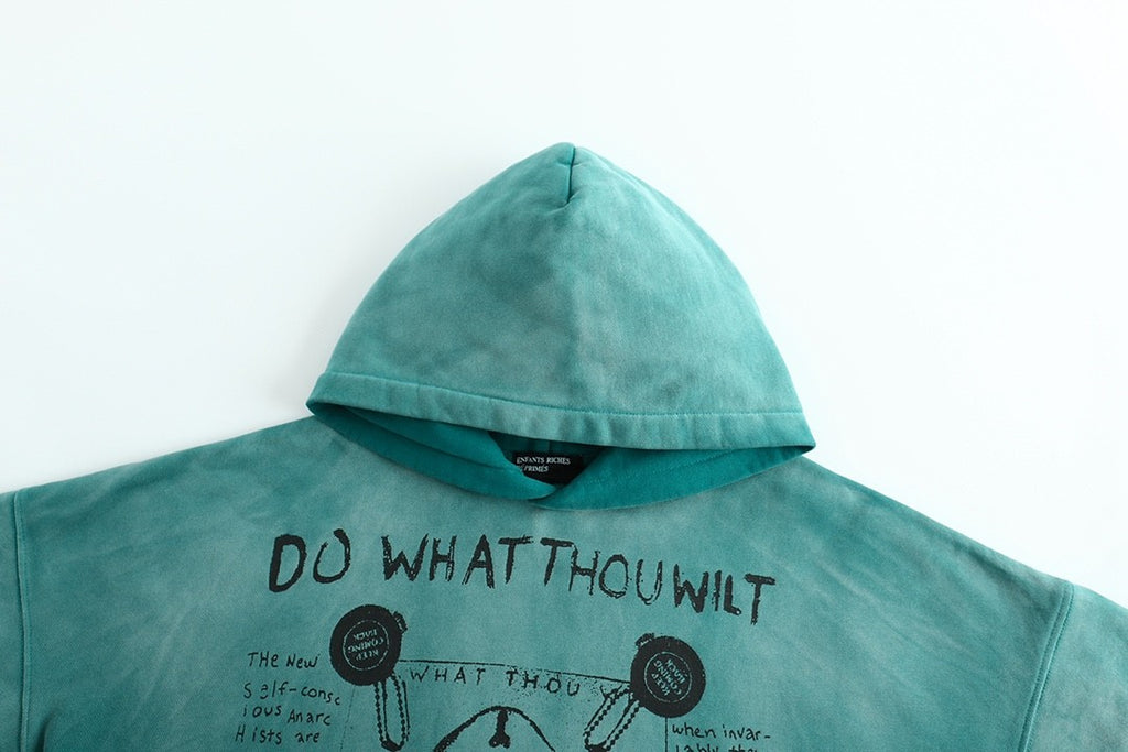 Enfants Riches Deprimes Men's Spring And Autumn Pattern Printed Loose Solid Color Long Sleeve Pullover Hooded Sweatshirt Ngvp #9385