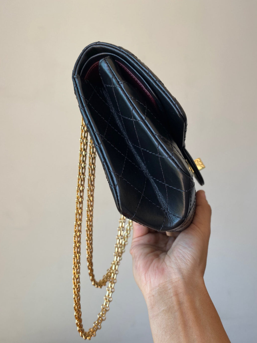 Chanel 2.55 Handbag Aged Calfskin Gold-Tone Metal #333121