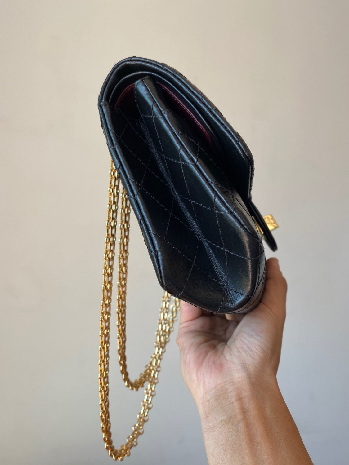 Chanel 2.55 Handbag Aged Calfskin Gold-Tone Metal #333121