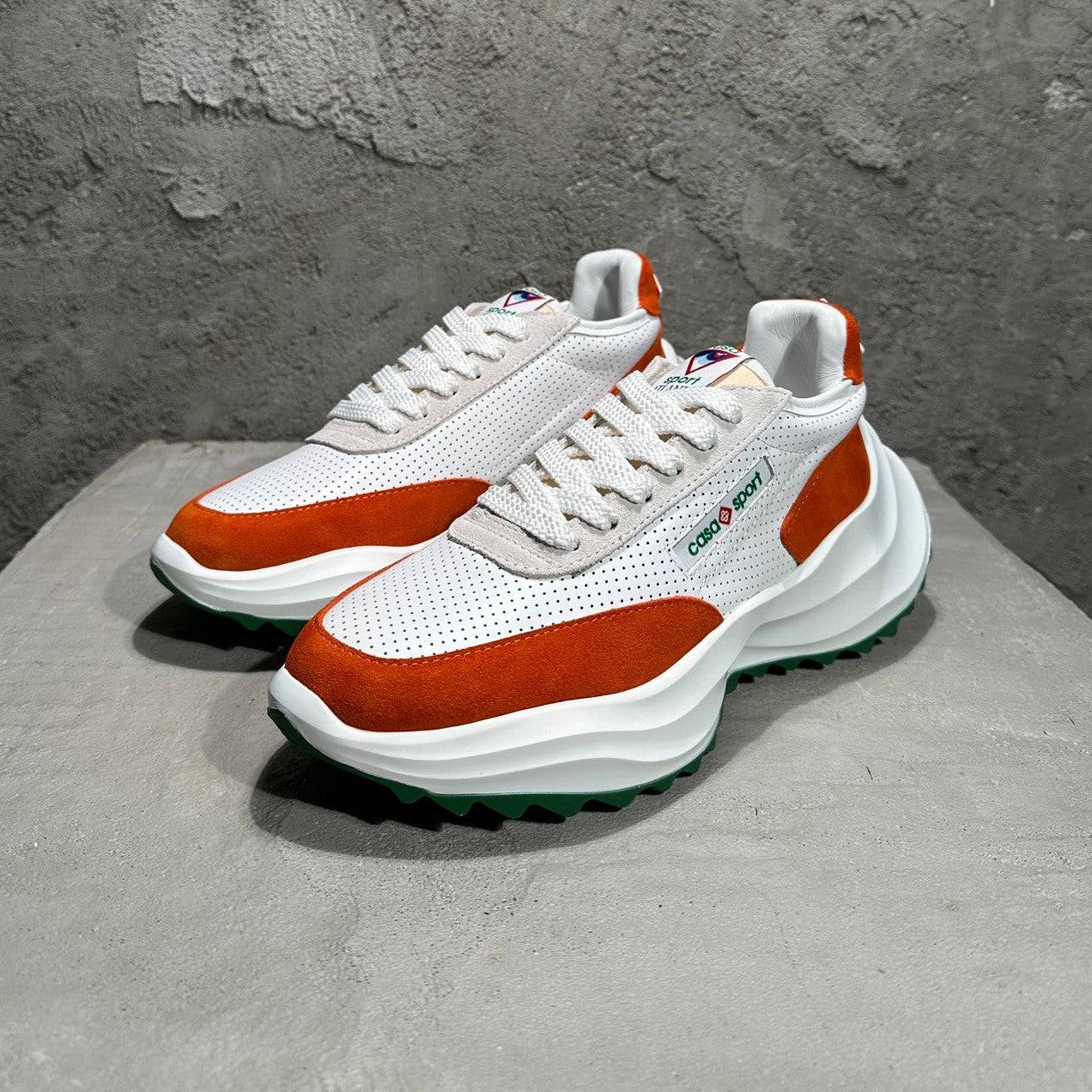 Casablanca Men's And Women's Spring/Fall Fashion Casual Round Toe Lace Up Breathable Leather Thick Sole Low Top Sneakers Shoes #78791