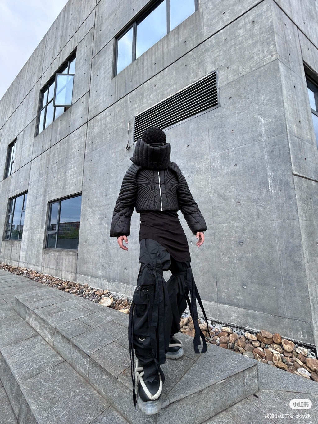 Moncler x Rick Owens Men Women Winter Solid Color Detachable Neck Collar Short Long Sleeve Puffer Down Jacket Black Fit Coat #8825