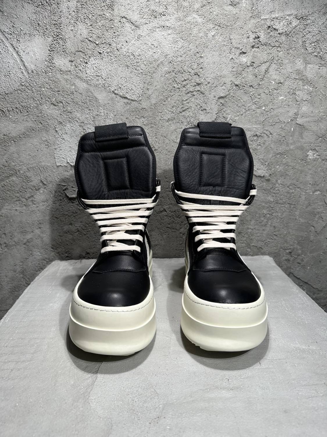 Rick Owens Men's And Women's Fall/winter Fashion Casual Round Toe Lace Up High Top Thick Sole Side Zip Sneakers Shoes #79252