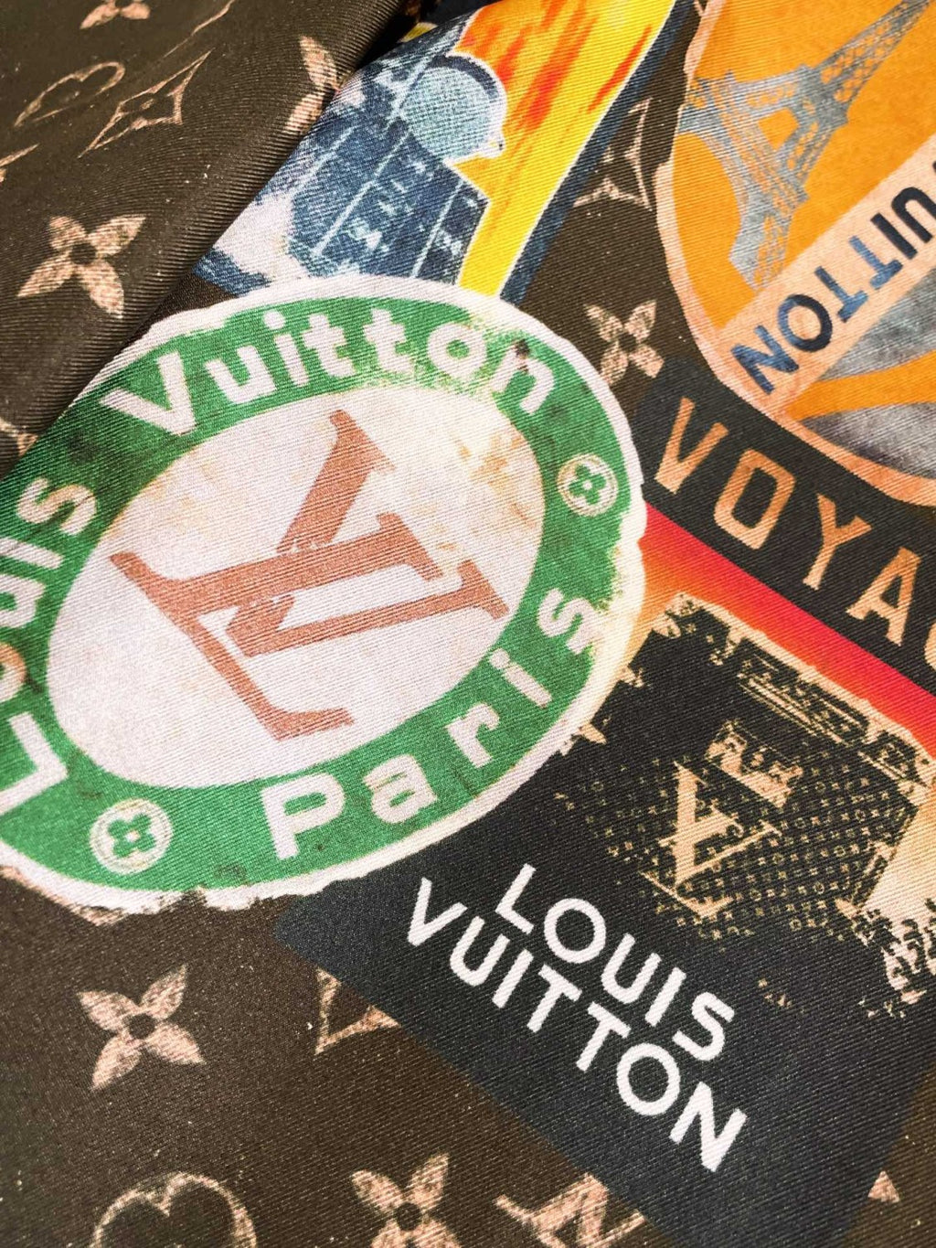 Louis Vuitton Women's Summer Monogram Printed Lapel Silk Single Breasted Short Sleeve Shirt #99775