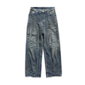 Balenciaga Men's And Women's Spring/Fall Fashion Casual Washed Distressed Relaxed Fit Ripped Jeans Pants #78978