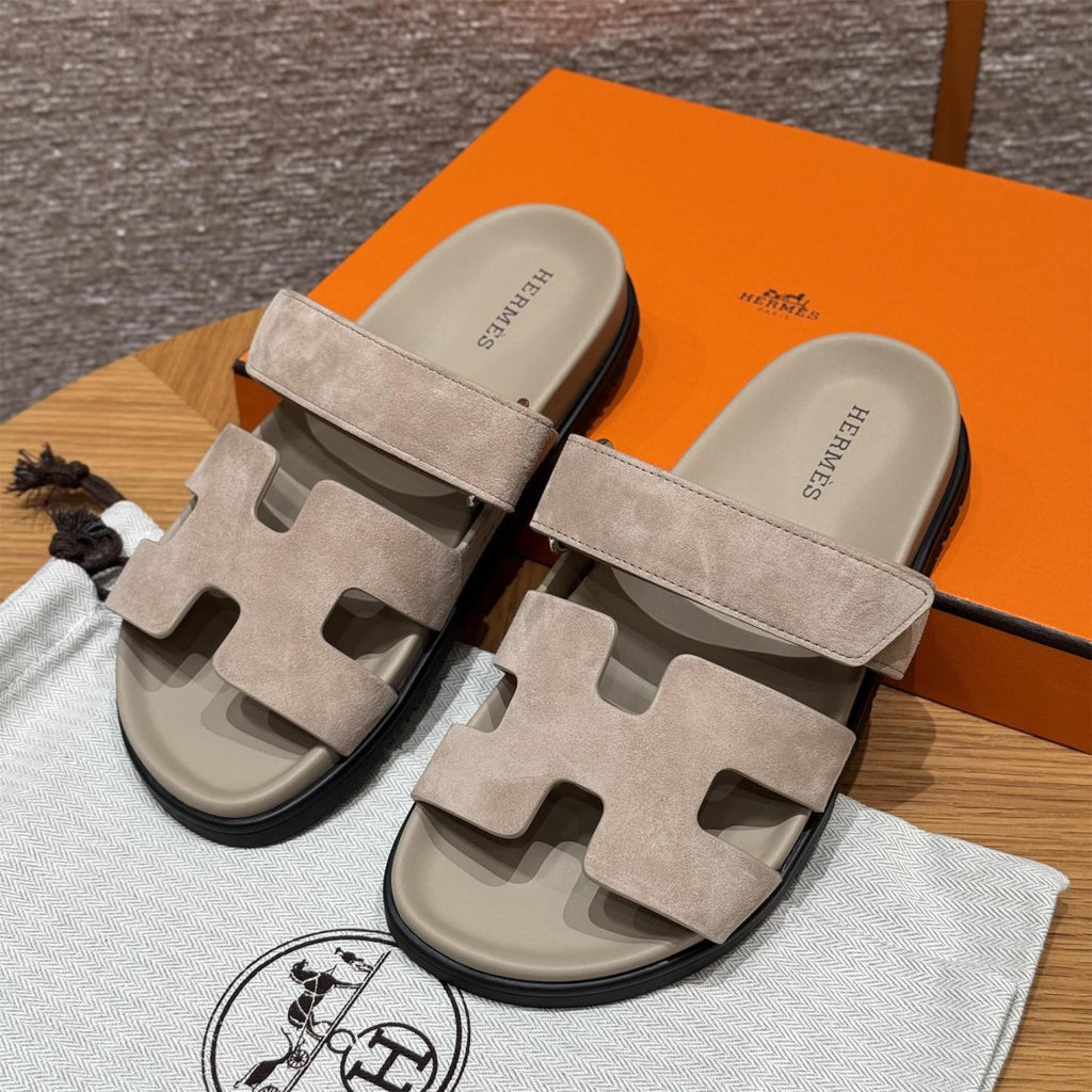 Hermes Women's Autumn and Winter Pure Color Suede Leather Casual Fashion Sandal Mop Shoes #77294