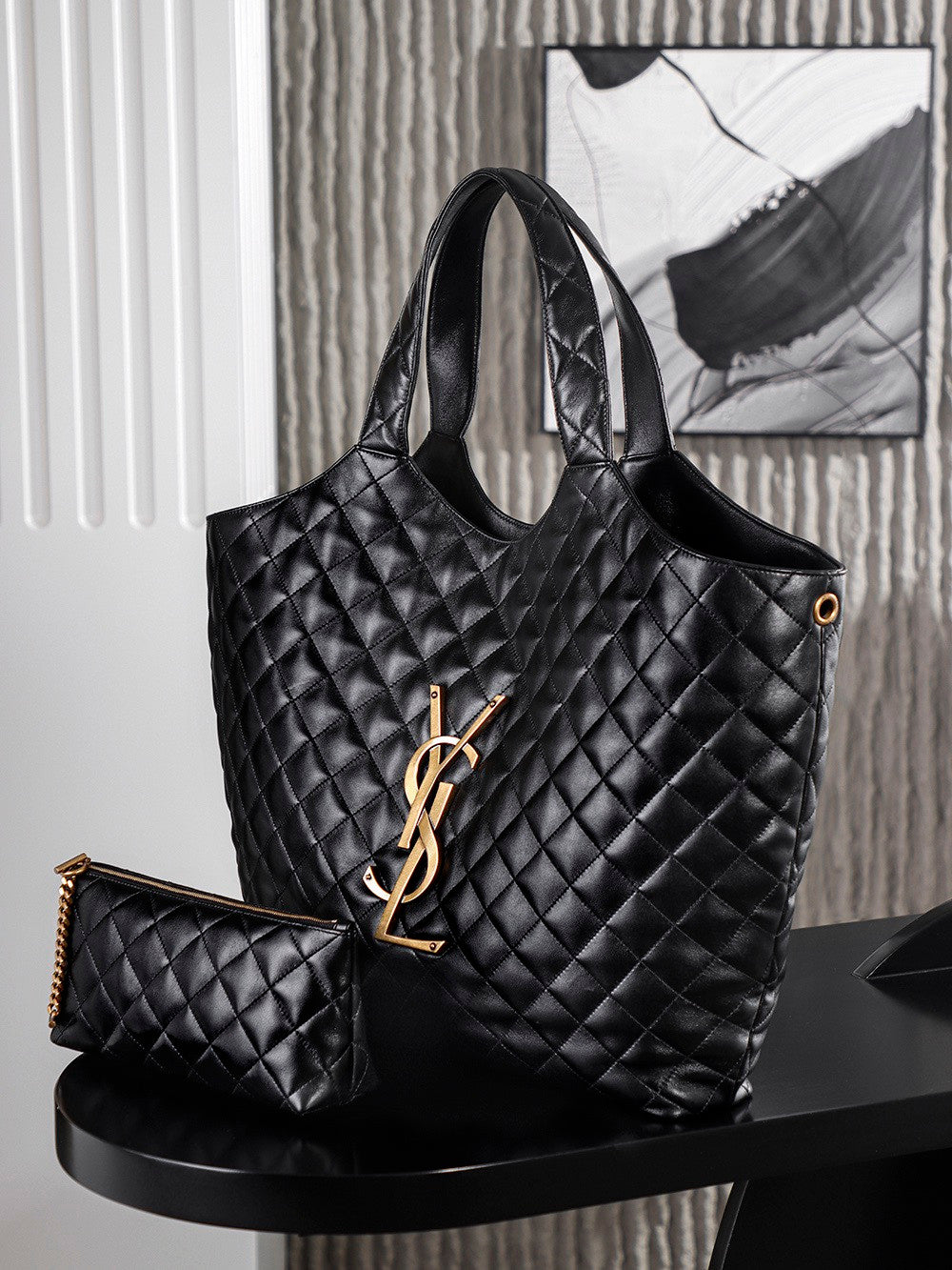 Saint Laurent ICARE quilted lambskin in Black #336145