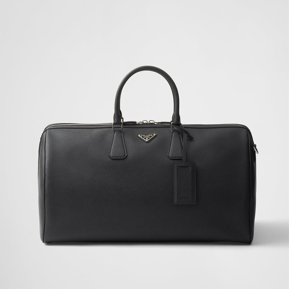 PRADA Black Saffiano Leather Travel Bag #379101