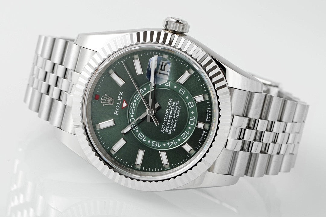 Rolex Men's Automatic Mechanical Movement Waterproof Solid Color Dial Stainless Steel Case Watch #72393
