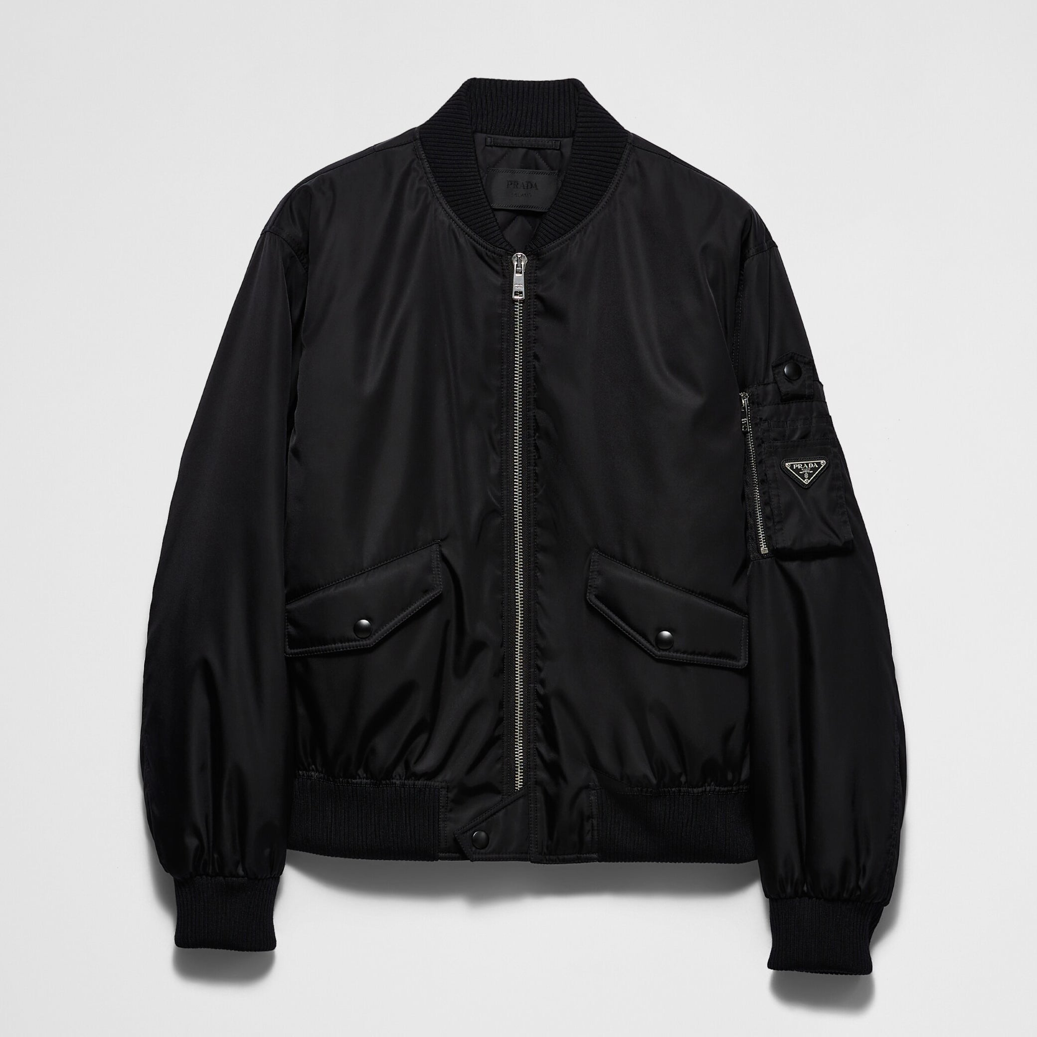Prada Men's Fall And Winter Recycled Nylon Fabric Zipper Long Sleeve Jacket #75271