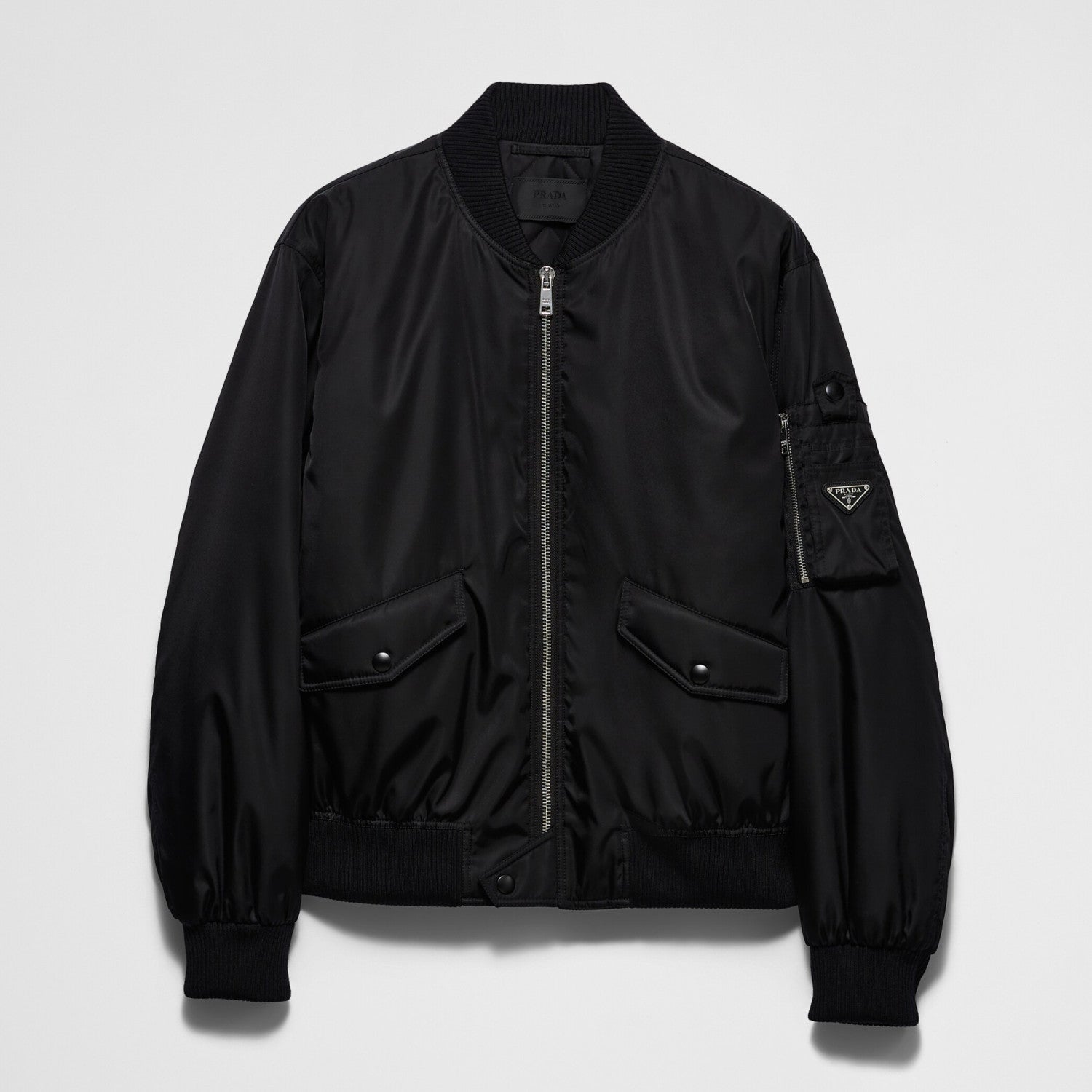 Prada Men's Fall And Winter Recycled Nylon Fabric Zipper Long Sleeve Jacket #75271
