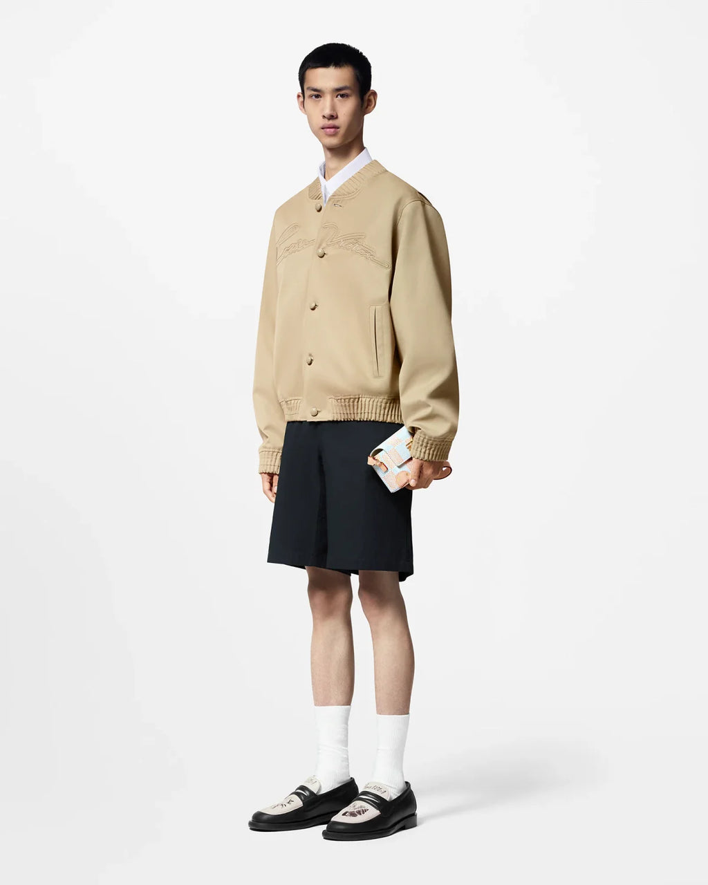 Louis Vuitton Men's MONOGRAM Reversible Windproof Jacket Spring And Autumn Logo Embroidery Zipper Long Sleeve Fitted Coat #71824