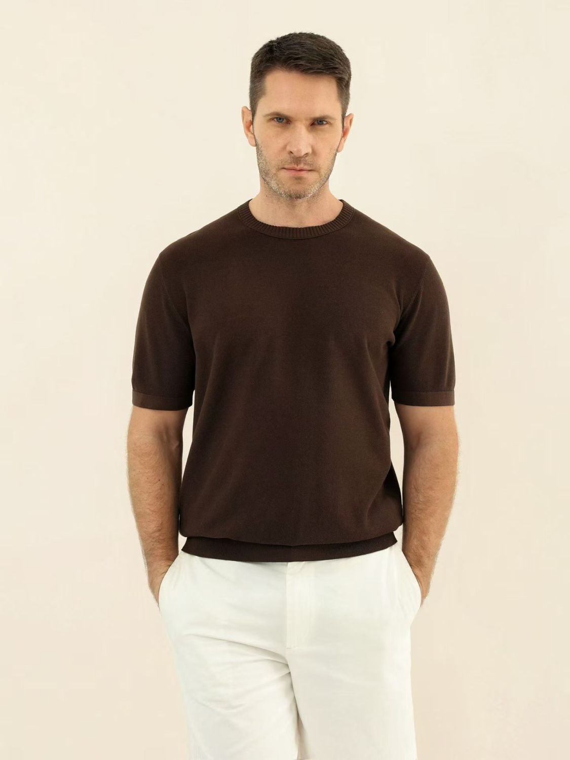Loro Piana Solid Color Round Neck Pullover Short Sleeve T-shirt #377035