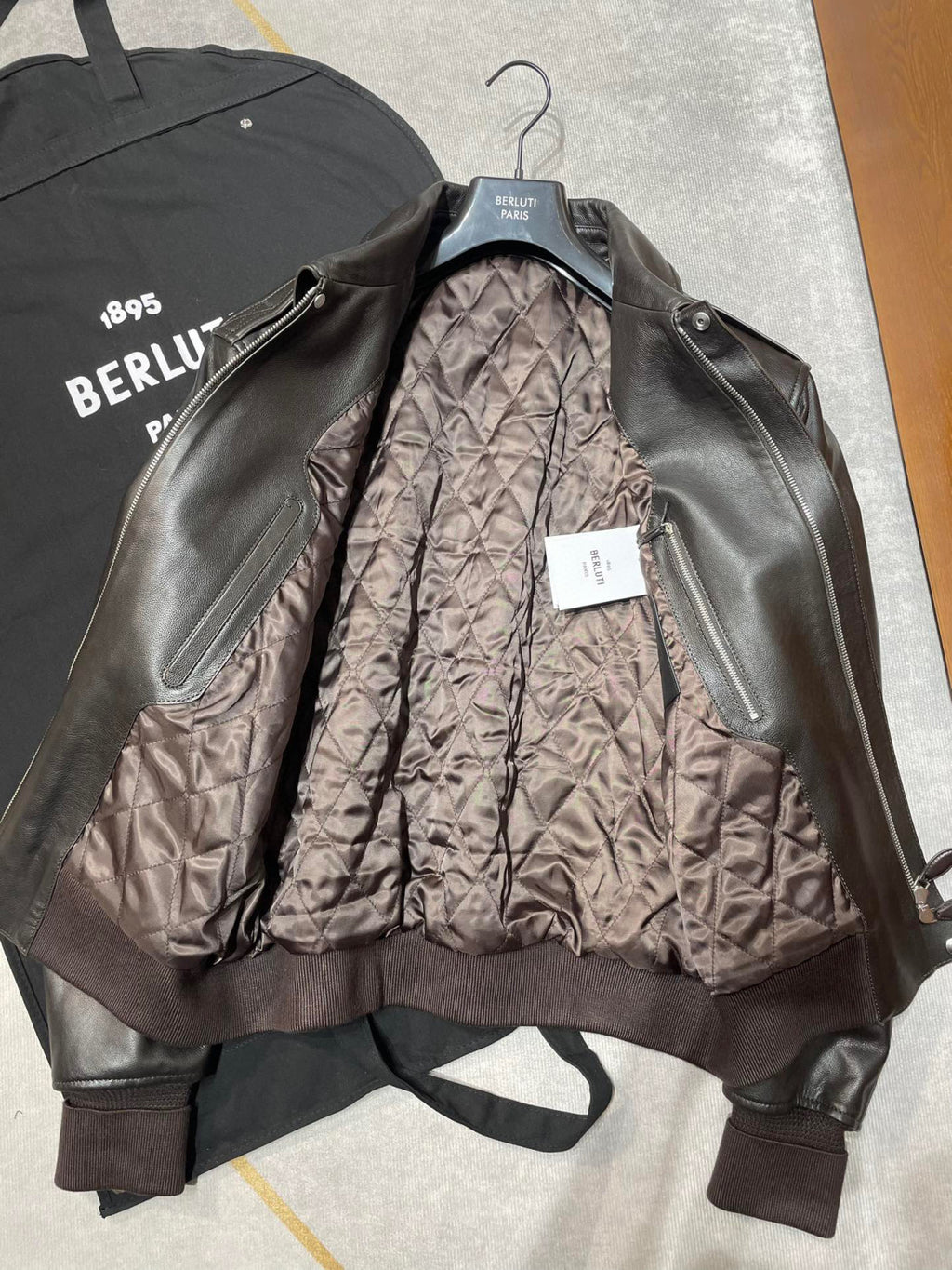 Berluti Multi-Pocket Leather Jacket Ngvp #6915