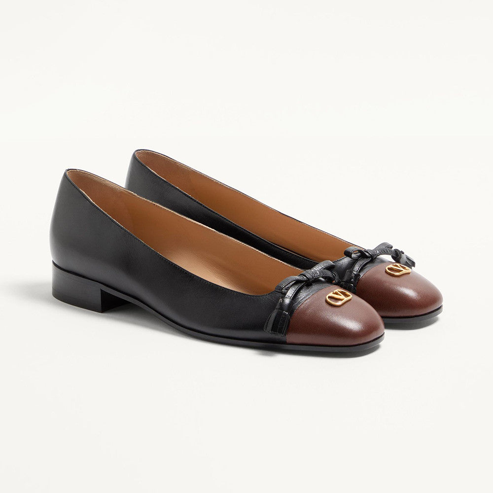 Valentino Garavani Valet Du Roi Leather Ballet Flats #336898