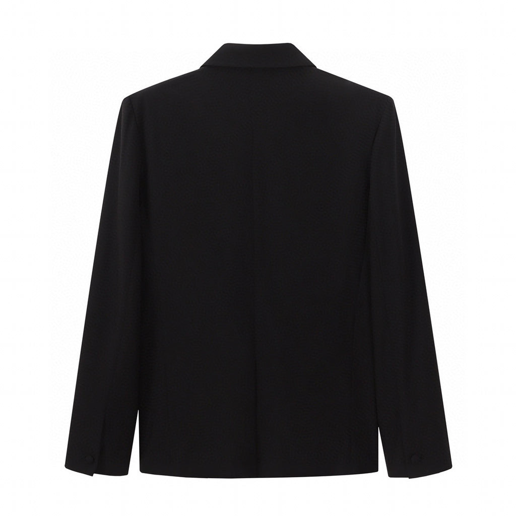 Givenchy Men's Women's Fall/Winter Logo Printed Wool Blend Lapel Loose Black Long Sleeve Blazer Jacket Ngvp #6944
