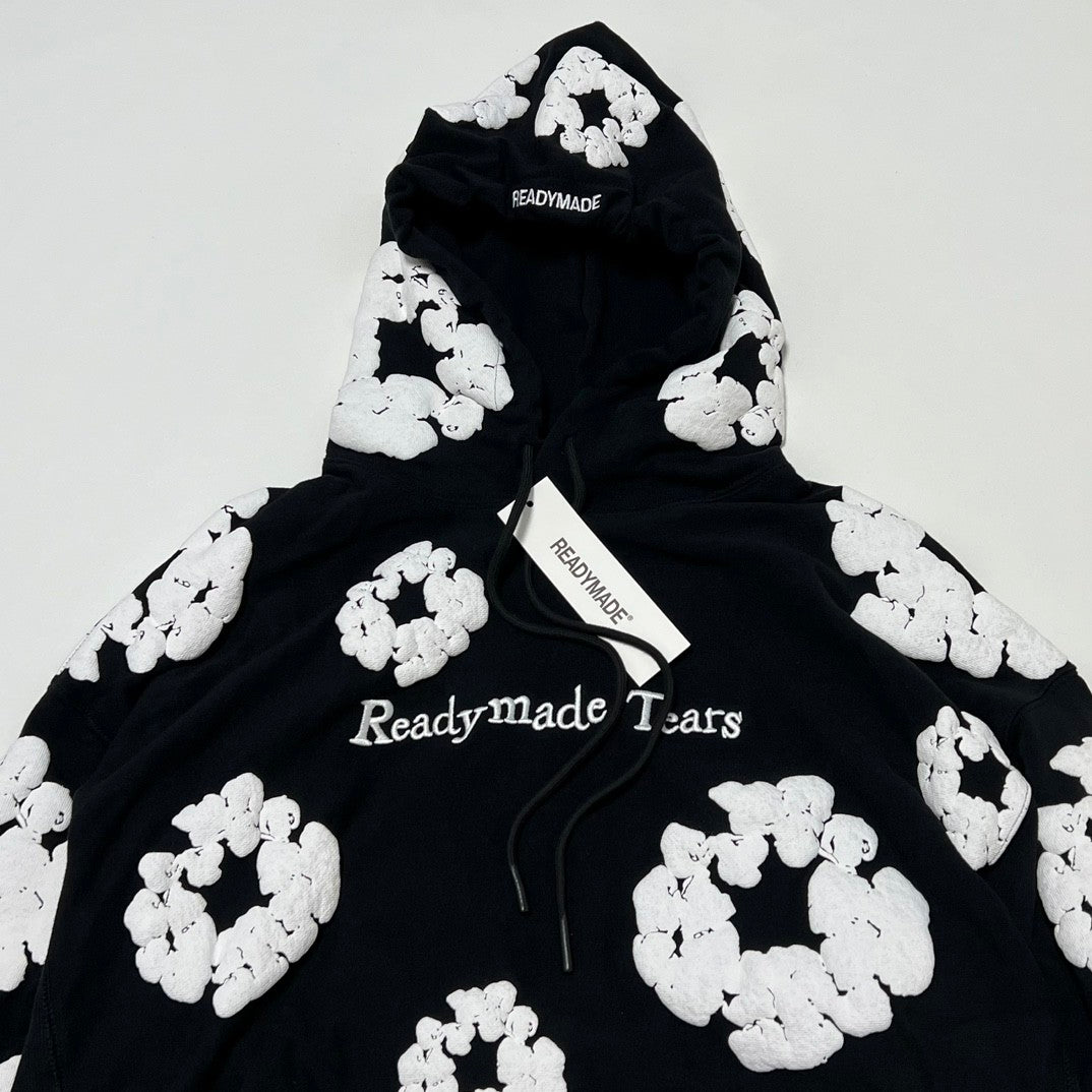 Denim Tears Men's And Women's Spring And Fall Black And White Snowflake Print Hooded Sweatshirt Pullovers #72538