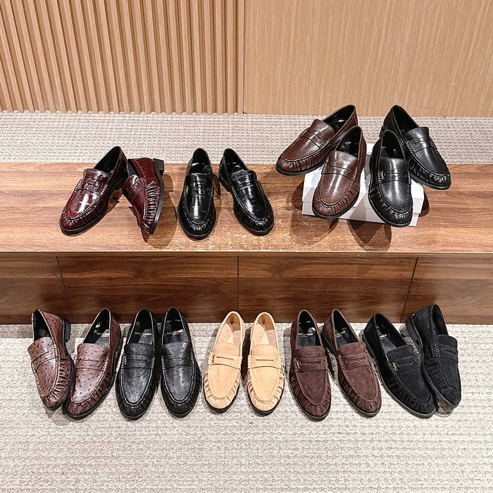 Saint Laurent Yves Men's Pleated Loafers #379880