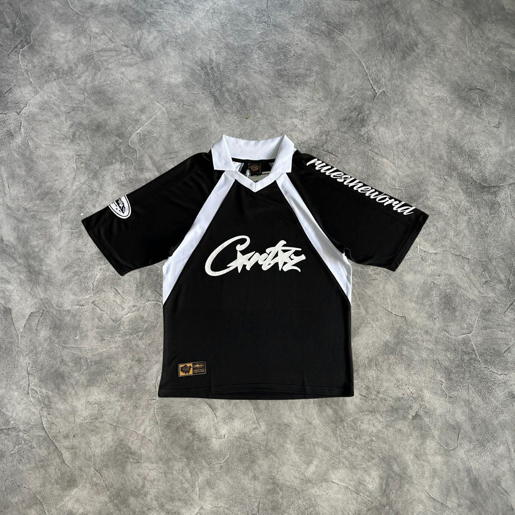 Corteiz Panel Football Jersey Black/White