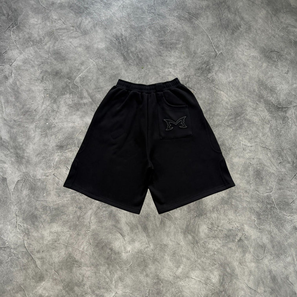 Mertra Split Panel Shorts Black