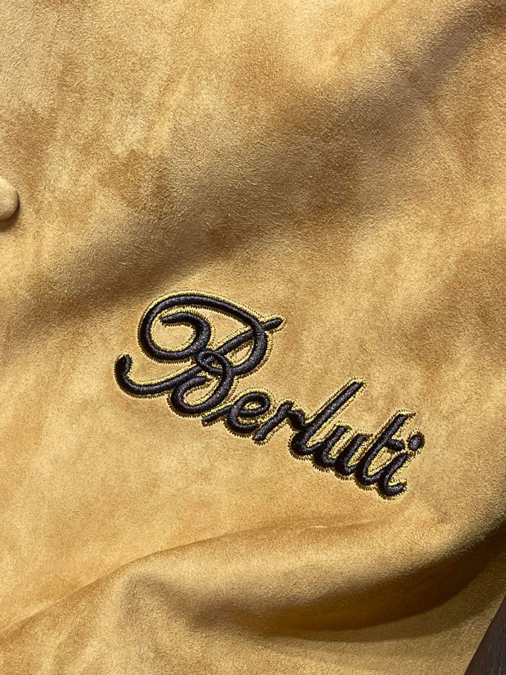 Berluti Suede Leather Patchwork Varsity Jacket #96481