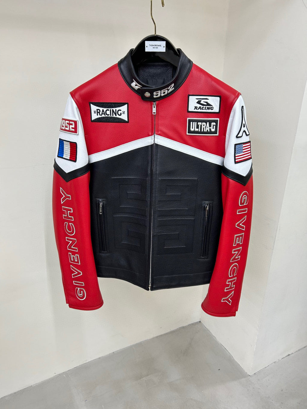 Givenchy Biker Leather Jacket Zip Up Coat #96276