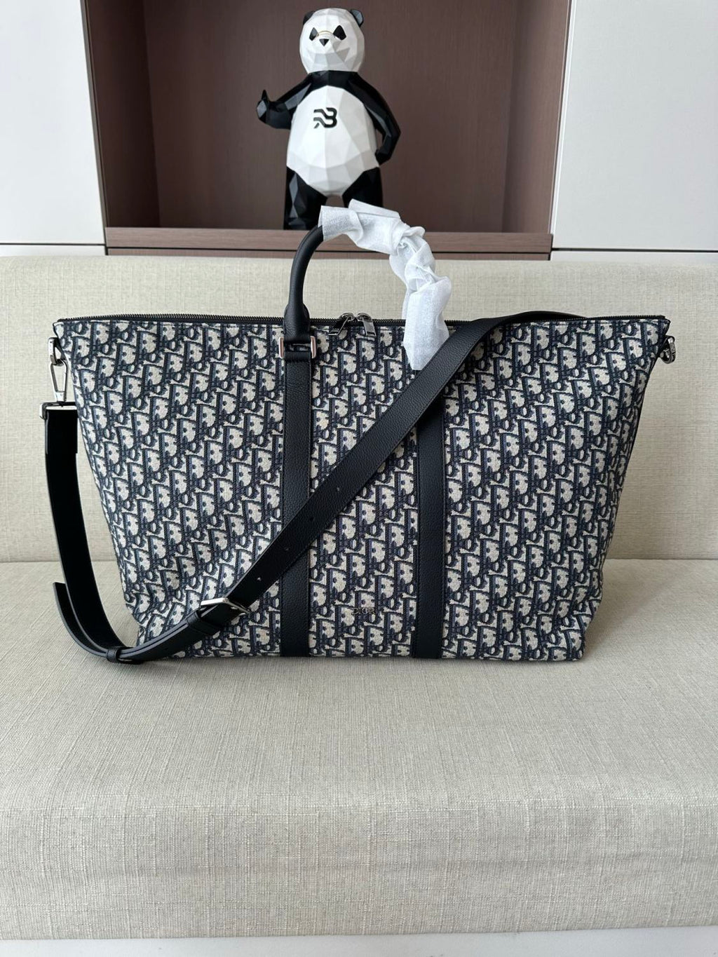 Dior Men's Weekender 40 Weekend Bag Jacquard Canvas Tote Shoulder Bag 2025 New Style Two-Tone Fashionable All-Over Print Bags 1ESDU134YKY_H27E #82351A
