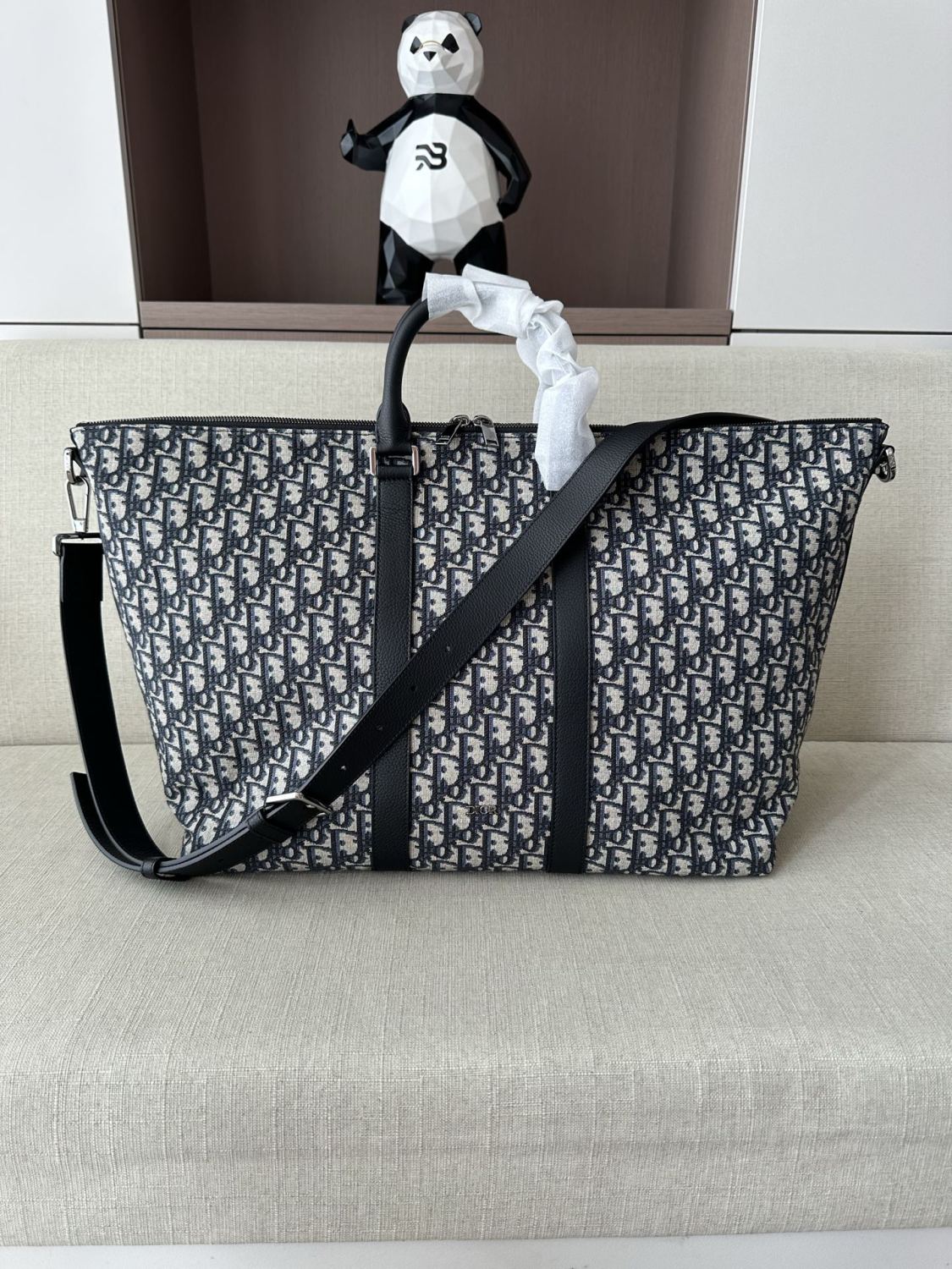Dior Men's Weekender 40 Weekend Bag Jacquard Canvas Tote Shoulder Bag 2025 New Style Two-Tone Fashionable All-Over Print Bags 1ESDU134YKY_H27E #82351A