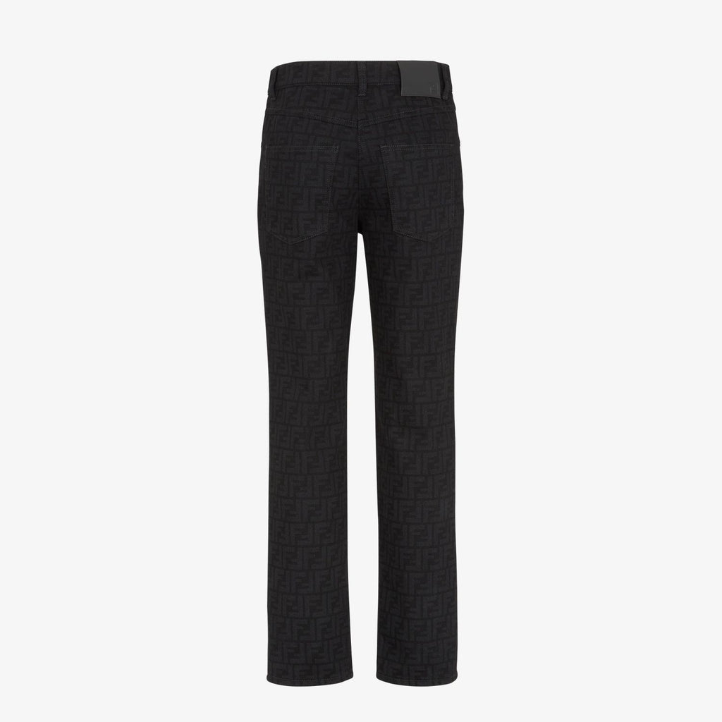 Fendi FF Motif Denim Jacket Long Jeans Jeans Black #333143