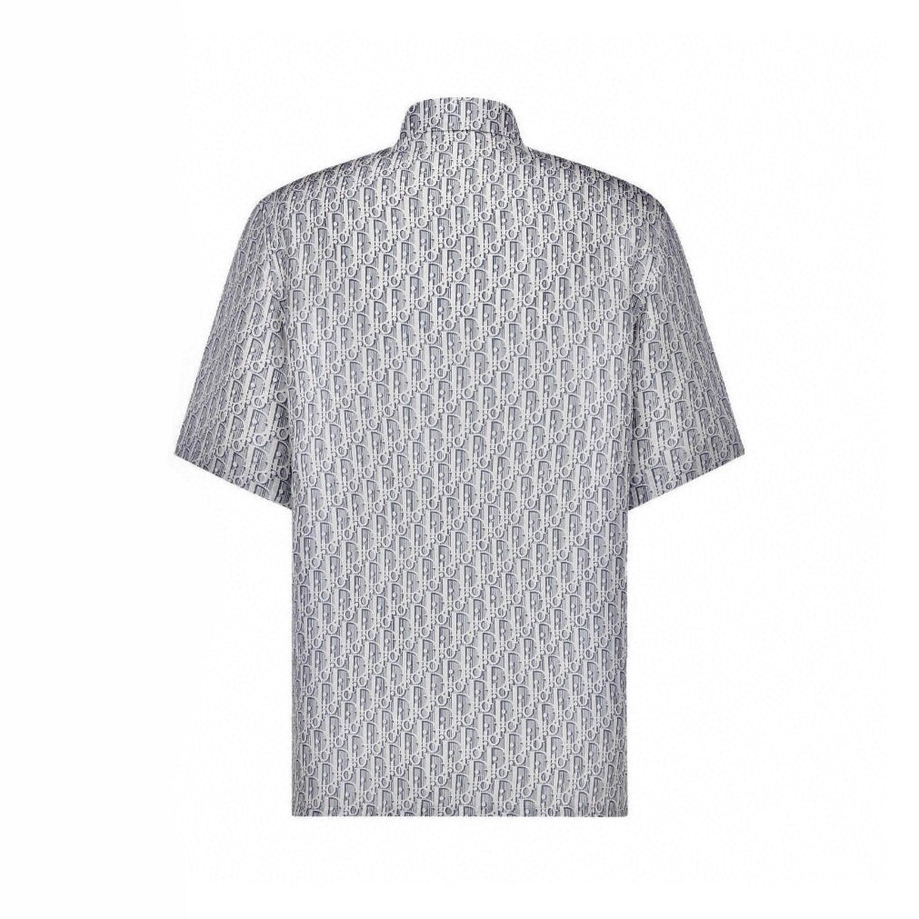 Dior Men's Spring And Summer Full Dblique Printing Logo Shirt Straight Shorts Casual Suit Set #77619