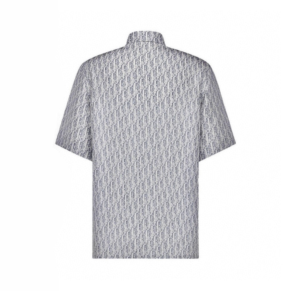 Dior Men's Spring And Summer Full Dblique Printing Logo Shirt Straight Shorts Casual Suit Set #77619